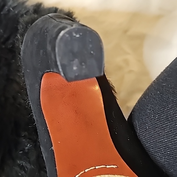 EUC FAUX FUR/Suede Boots Black Size 8 1/2 - Picture 3 of 4